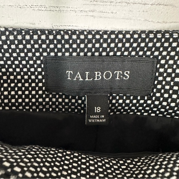 TALBOTS Micro Check Plaid Knit Straight Leg Trousers 18 - Picture 6 of 10